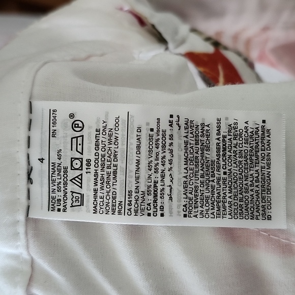 Old navy Linen floral white womens midrise everyday shorts, beachy, women's 4 - Picture 6 of 6